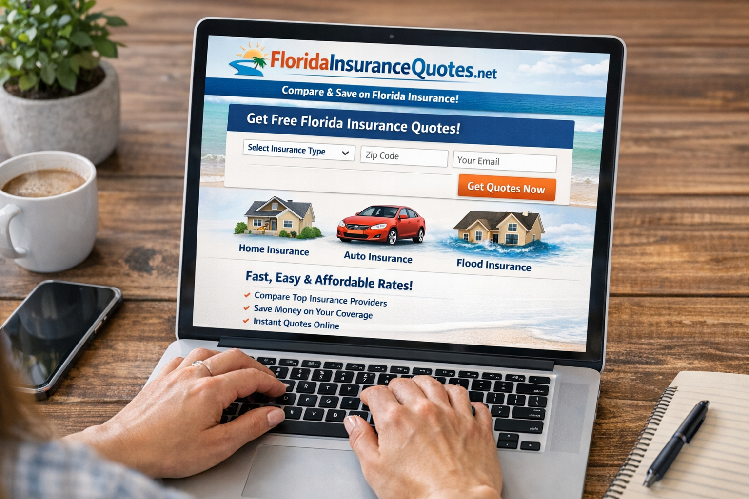Shopping for Florida insurance online at Floridainsurancequotes.net